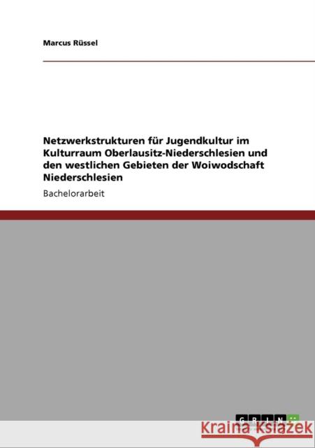 Netzwerkstrukturen für Jugendkultur im Kulturraum Oberlausitz-Niederschlesien und den westlichen Gebieten der Woiwodschaft Niederschlesien Rüssel, Marcus 9783640617463 Grin Verlag