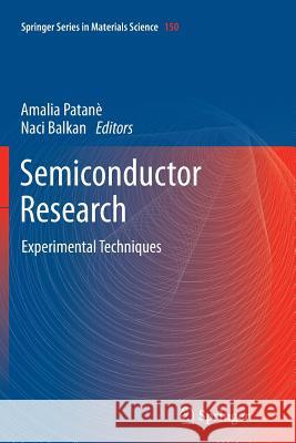 Semiconductor Research: Experimental Techniques Patane, Amalia 9783642432903 Springer