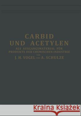 Carbid Und Acetylen: ALS Ausgangsmaterial Für Produkte Der Chemischen Industrie Vogel, J. H. 9783642894459 Springer