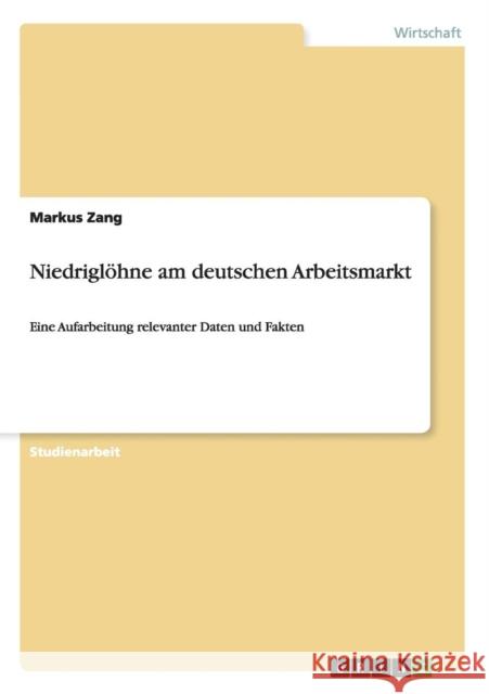 Niedriglöhne am deutschen Arbeitsmarkt: Eine Aufarbeitung relevanter Daten und Fakten Zang, Markus 9783656269168 Grin Verlag