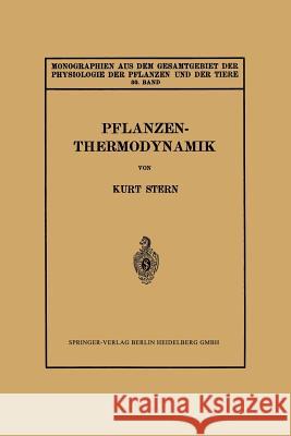 Pflanzenthermodynamik Kurt Stern 9783662017609
