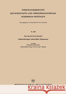 Untersuchungen Industrieller Gasbrenner Bernhard Naendorf 9783663038214 Vs Verlag Fur Sozialwissenschaften