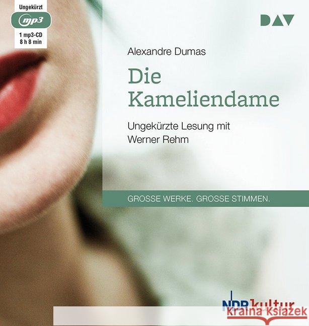 Die Kameliendame, 1 MP3-CD : Ungekürzte Lesung mit Werner Rehm (1 mp3-CD), Lesung. MP3 Format Dumas, Alexandre 9783742404275
