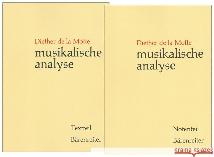 Musikalische Analyse, 2 Bde. : Textteil; Notenteil La Motte, Diether de   9783761801413 Bärenreiter