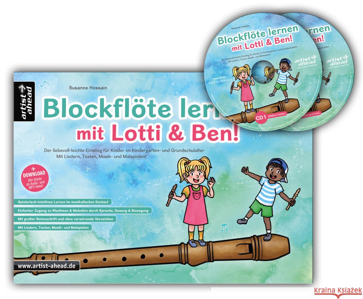 Blockflöte lernen mit Lotti & Ben + 2 Audio-CDs! Hossain, Susanne 9783866422148