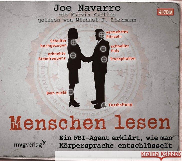 Menschen lesen, 4 Audio-CDs : Ein FBI-Agent erklärt, wie man Körpersprache, Lesung Navarro, Joe 9783868825756