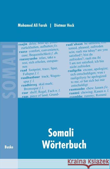 Somali Wörterbuch : Rund 2.000 Stichwörter. Deutsch-Somali, Somali-Englisch-Deutsch Farah, Mohamed A. Heck, Dietmar  9783875480559 Buske