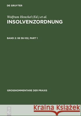 §§ 56-102 Diederich Eckardt, Walter Gerhardt, Hans-Friedrich Müller, Eberhard Schilken, Peter A. Windel 9783899492606 De Gruyter