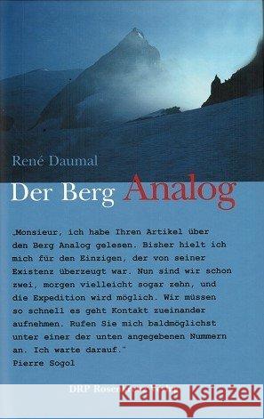Der Berg Analog Daumal, René 9783945115091 DRP Rosenkreuz