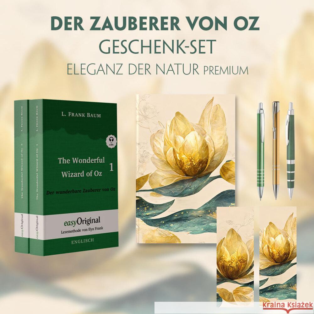 Der Zauberer von Oz Geschenkset - 2 Bücher (mit Audio-Online) + Eleganz der Natur Schreibset Premium, m. 1 Beilage, m. 1 Buch Baum, L. Frank 9783991128212
