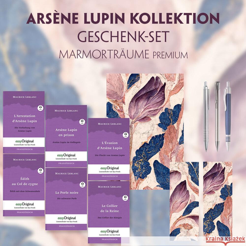 Arsène Lupin Geschenkset - 6 Bücher (mit Audio-Online) + Marmorträume Schreibset Premium, m. 6 Beilage, m. 6 Buch Leblanc, Maurice 9783991129516