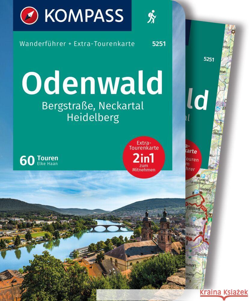 KOMPASS Wanderführer 5251 Odenwald, 60 Touren Haan, Elke 9783991216278 Kompass-Karten