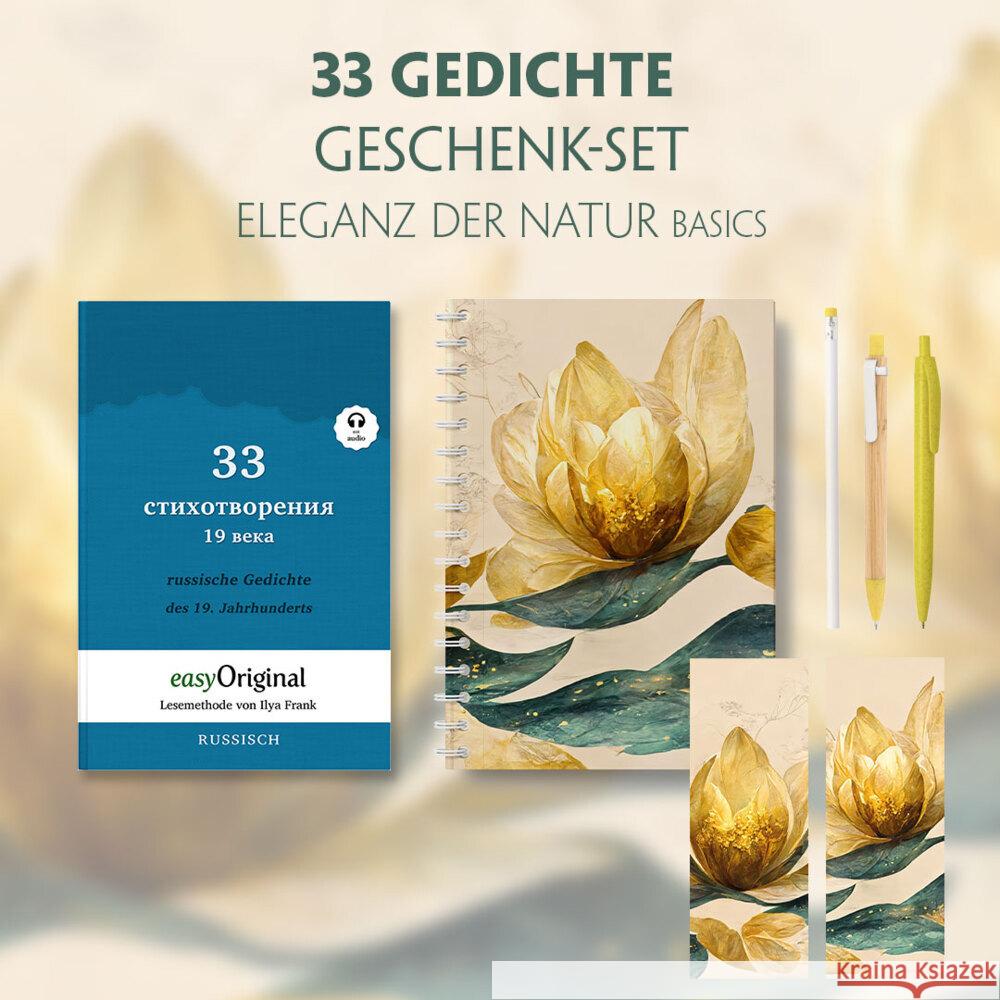 33 russische Gedichte Geschenkset (Buch mit Audio-Online) + Eleganz der Natur Schreibset Basics, m. 1 Beilage, m. 1 Buch Frank, Ilya 9783991680161