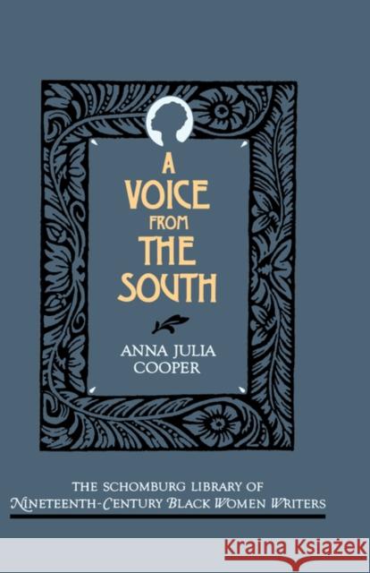 A Voice from the South Anna Julia Cooper Mary Helen Washington 9780195052466 Oxford University Press - książka