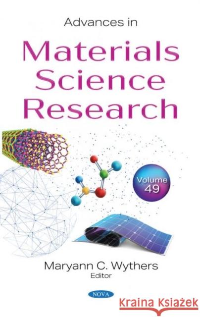 Advances in Materials Science Research  9781685075231 Nova Science Publishers Inc - książka
