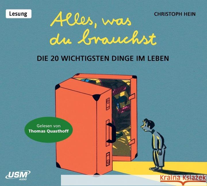 Alles, was du brauchst, Audio-CD : Die 20 wichtigsten Dinge im Leben, Lesung. CD Standard Audio Format Hein, Christoph 9783803292124 United Soft Media (USM) - książka