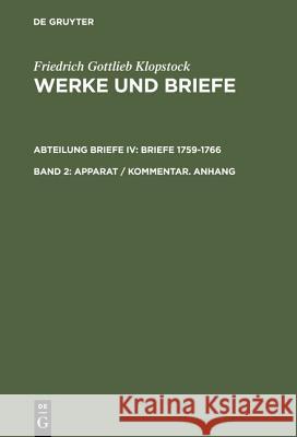 Briefe 1759-1766. Bd.2 : Apparat / Kommentar. Anhang  9783110181739 Walter de Gruyter - książka