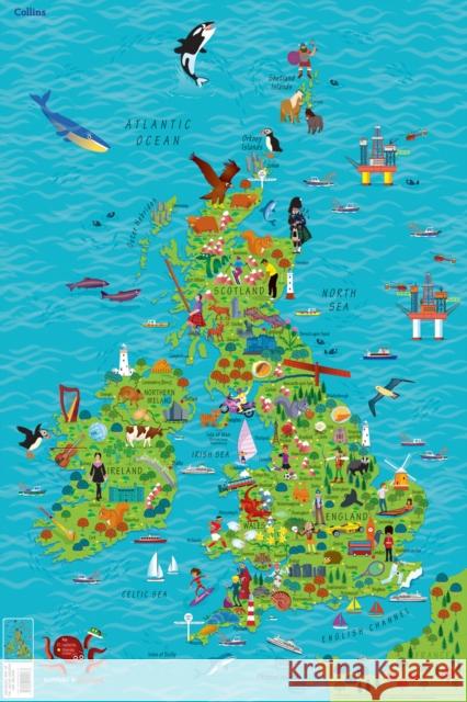 Children’s Wall Map of the United Kingdom and Ireland: Ideal Way for Kids to Improve Their Uk Knowledge Collins Kids 9780008212087 HarperCollins Publishers - książka