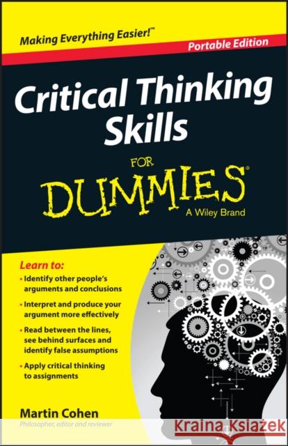 Critical Thinking Skills for Dummies Wiley,  9781118924723 John Wiley & Sons Inc - książka