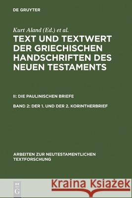 Der 1. und der 2. Korintherbrief Aland, Kurt 9783110134438 Walter de Gruyter - książka