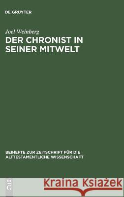 Der Chronist in seiner Mitwelt Weinberg, Joel 9783110146752 Walter de Gruyter - książka