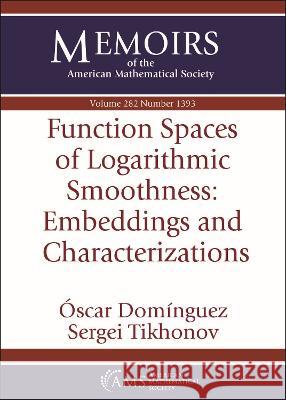 Function Spaces of Logarithmic Smoothness: Embeddings and Characterizations Oscar Dominguez Sergei Tikhonov  9781470455385 American Mathematical Society - książka