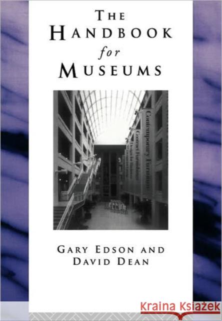 Handbook for Museums Gary Edson David Dean 9780415099530 Routledge - książka