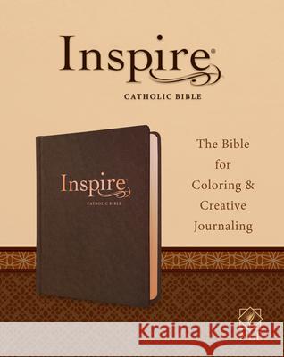 Inspire Catholic Bible NLT (Leatherlike, Dark Brown): The Bible for Coloring & Creative Journaling Tyndale 9781496454966 Tyndale House Publishers - książka