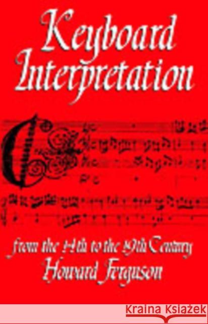 Keyboard Interpretation Ferguson, Howard 9780193184190  - książka