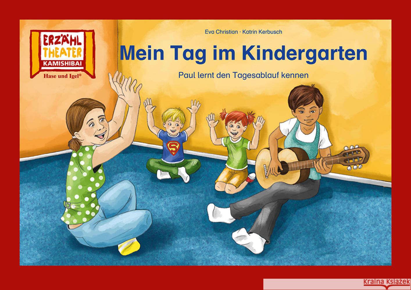 Mein Tag im Kindergarten / Kamishibai Bildkarten Christian, Eva 4260505832285 Hase und Igel - książka