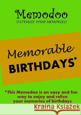 Memodoo Memorable Birthdays Memodoo   9781939235053 Confetti Publishing - książka