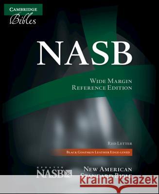 NASB Aquila Wide Margin Reference Bible, Black Goatskin Leather Edge-lined, Red-letter Text, NS746:XRME  9780521702652 Cambridge University Press - książka
