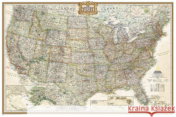 National Geographic United States Wall Map - Executive (Poster Size: 36 X 24 In) National Geographic Maps 9781597752206  - książka