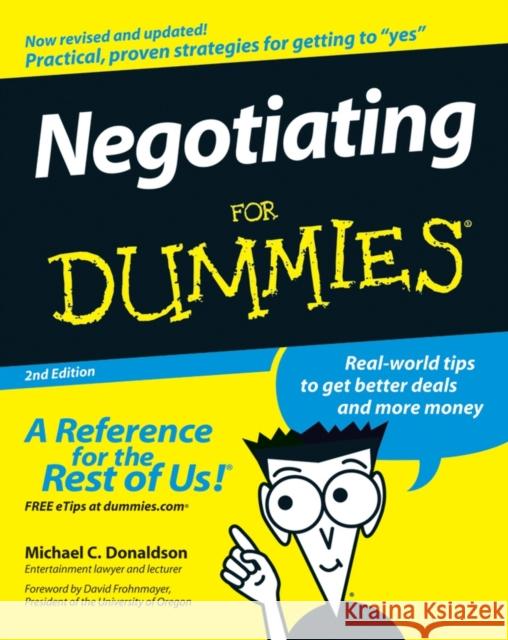 Negotiating For Dummies 2e Donaldson 9780470045220  - książka