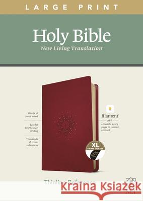 NLT Large Print Thinline Reference Bible, Filament Enabled Edition (Red Letter, Leatherlike, Berry, Indexed) Tyndale 9781496445339 Tyndale House Publishers - książka