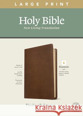 NLT Large Print Thinline Reference Bible, Filament Enabled Edition (Red Letter, Leatherlike, Rustic Brown) Tyndale 9781496444882 Tyndale House Publishers - książka