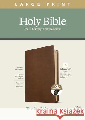 NLT Large Print Thinline Reference Bible, Filament Enabled Edition (Red Letter, Leatherlike, Rustic Brown, Indexed) Tyndale 9781496445322 Tyndale House Publishers - książka
