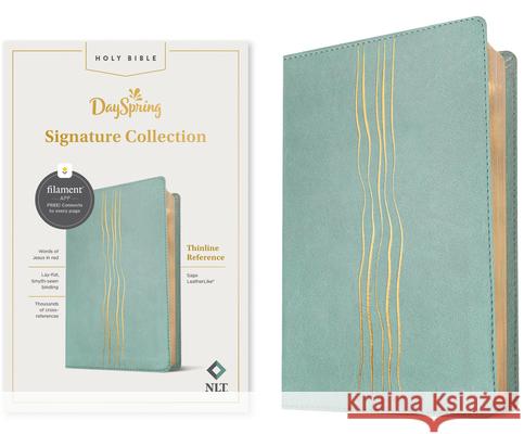 NLT Thinline Reference Bible, Filament Enabled Edition (Red Letter, Leatherlike, Sage): Dayspring Signature Collection Tyndale 9781496461643 Tyndale House Publishers - książka