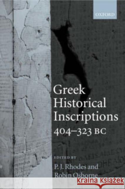 Greek Historical Inscriptions, 404-323 BC