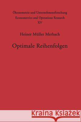 Optimale Reihenfolgen H. M 9783642877285 Springer - książka