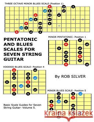 Pentatonic and Blues Scales for Seven String Guitar Rob Silver 9781545315965 Createspace Independent Publishing Platform - książka