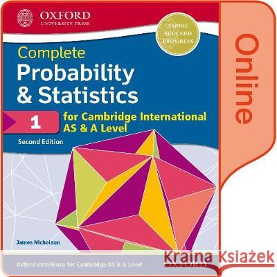 Probability & Statistics 1 for Cambridge International AS & A Level Nicholson, James 9780198427582  - książka