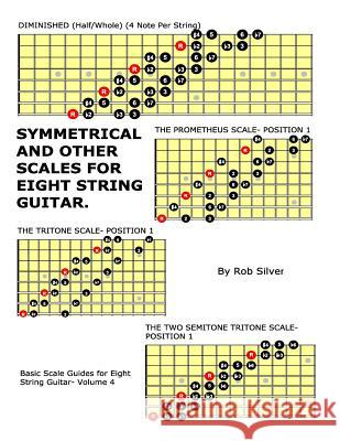 Symmetrical and Other Scales for Eight String Guitar Rob Silver 9781546303213 Createspace Independent Publishing Platform - książka