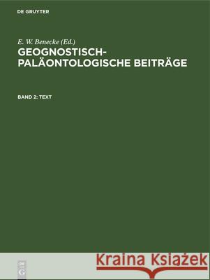 Text E W Benecke 9783486724684 Walter de Gruyter - książka