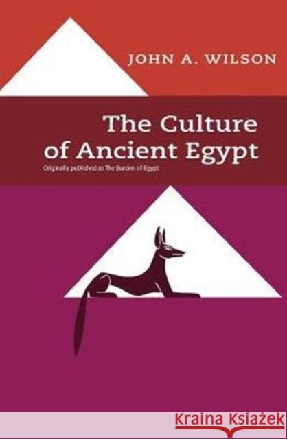 The Culture of Ancient Egypt John A. Wilson 9780226901527 University of Chicago Press - książka