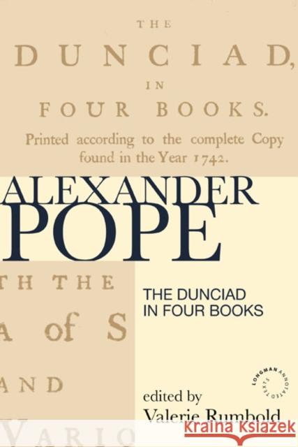 The Dunciad in Four Books Valerie Rumbold 9781408204160 Pearson Education Limited - książka