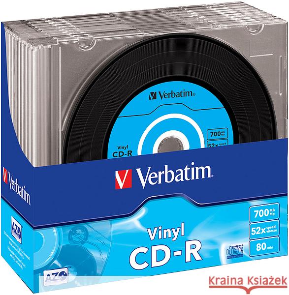 VERBATIM CD-R AZO 700MB 52x Vinyl 10er SlimCase  0023942434269 Zeitfracht Elektronik - książka