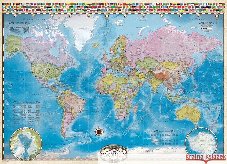 Map of the World with Flags Eurographics 0628136405577