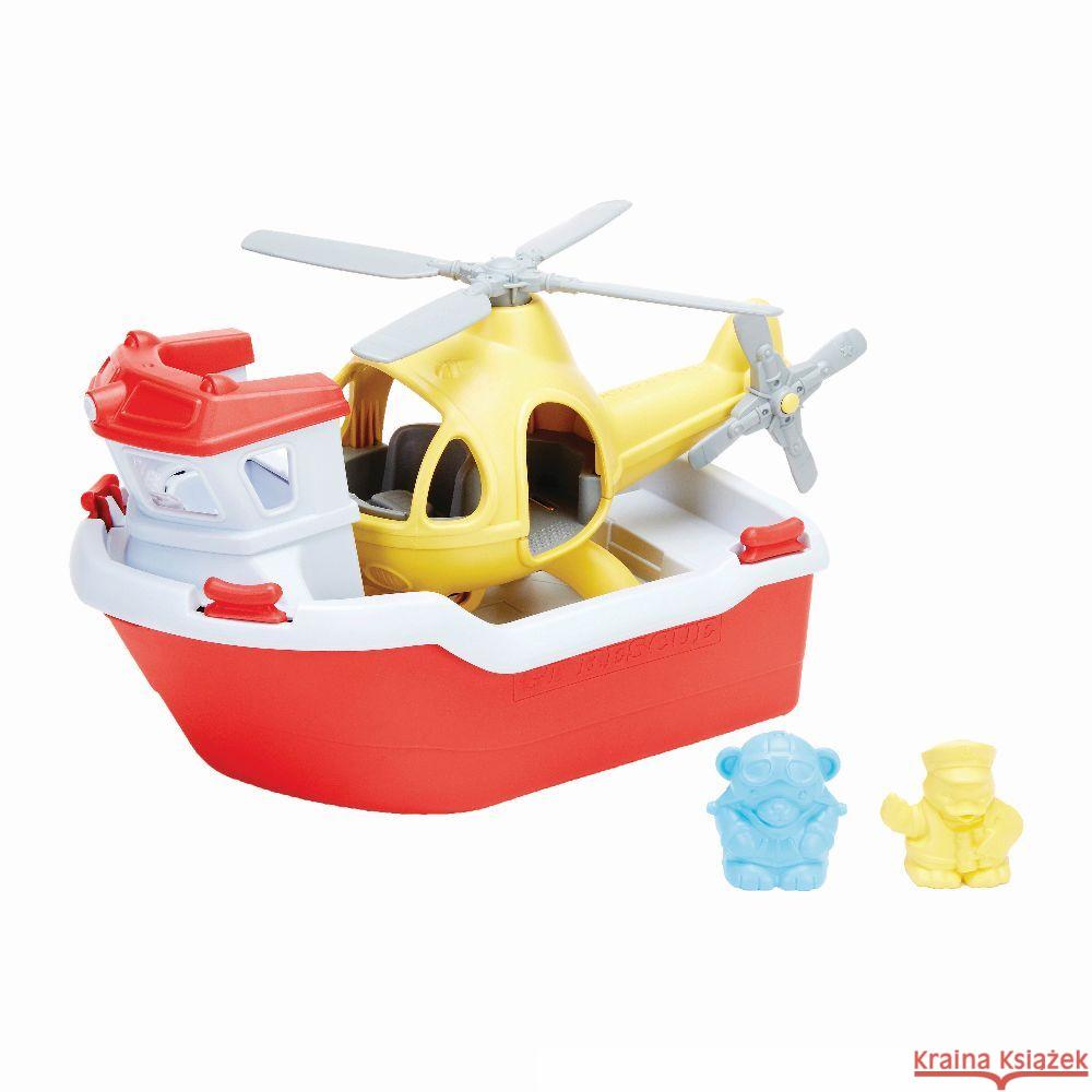 Green Toys Rescue Boat & Helicopter Toy Green Toys 0816409011550