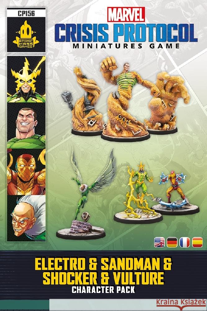 Marvel: Crisis Protocol  Electro, Sandman, Shocker & Vulture Shick, Will, Pagani, Will 0841333124960 Atomic Mass Games